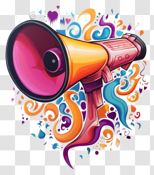 Megaphone - Colorful Megaphone Illustration Transparent PNG