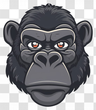 Cute Gorilla Face - Gorilla Face Illustration Transparent PNG