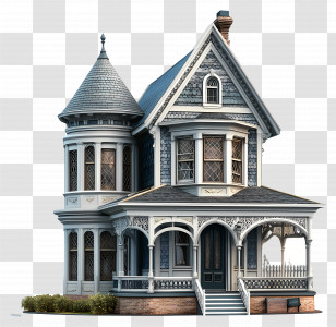 Victorian House - Elegant Victorian House Transparent PNG