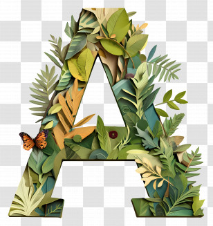 Capital Letter A - Nature-Inspired Letter A Design Transparent PNG
