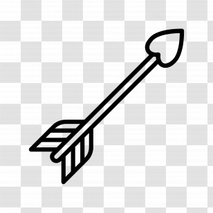 Bow Arrow - Black Arrow Icon With Feathered Tail Transparent PNG