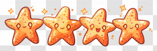 Cute Starfish - Cute Cartoon Starfish With Adorable Expressions Transparent PNG