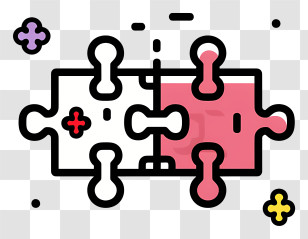 Jigsaw Icon - Puzzle Pieces Illustration Transparent PNG