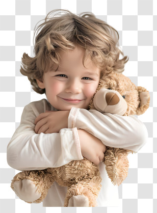 Baby Hugging Teddy Bear - Child Hugging Teddy Bear Transparent PNG