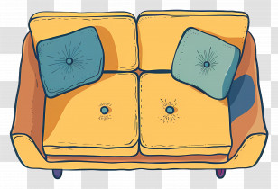 Sofa Top View - Comfortable Sofa With Cushions Transparent PNG