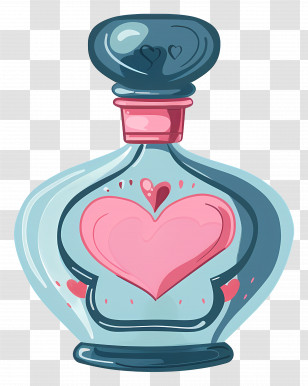 Perfume Bottle - Elegant Glass Perfume Bottle With Heart Design Transparent PNG