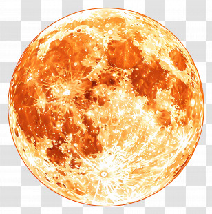 Orange Moon - Bright Full Orange Moon Illustration Transparent PNG