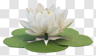 White Lotus - White Lotus Flower Floating On Water Transparent PNG