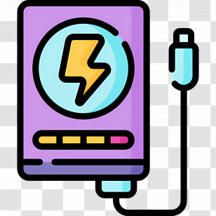 Power Bank - Portable Power Bank With USB Cable Transparent PNG