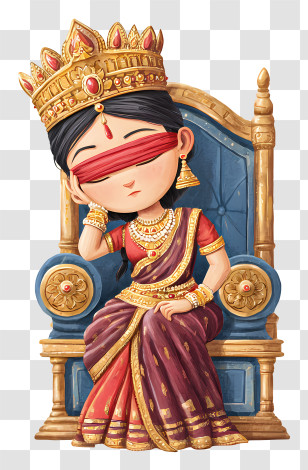 Indian Queen - Blindfolded Queen On Throne Transparent PNG