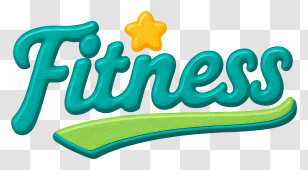 Fitness Logo - Fitness Logo Teal Lettering Transparent PNG