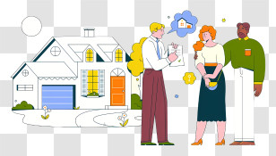 Group Photo - Couple With Real Estate Agent Transparent PNG