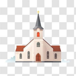 Church - White Chapel With Steeple Illustration Transparent PNG
