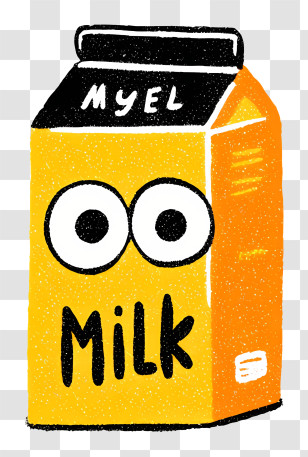Milk With Eyes - Cartoon Milk Carton With Eyes Transparent PNG