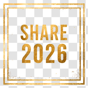 Share 2026 - Gold 'Share 2026' Frame Transparent PNG