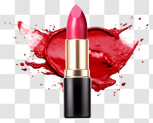 Red Lipstick - Red Lipstick With Heart-Shaped Smear Transparent PNG