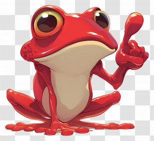 Clown Tree Frog - Red Cartoon Frog Illustration Transparent PNG