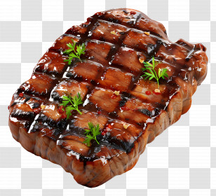 Grilled Beef - Grilled Meat Steak With Garnish Transparent PNG
