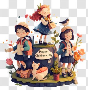 Childrens Day - Happy Children's Day Kids Scene Transparent PNG