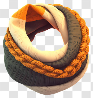 Wool Scarf Knit - Cozy Multicolor Knitted Infinity Scarf Transparent PNG