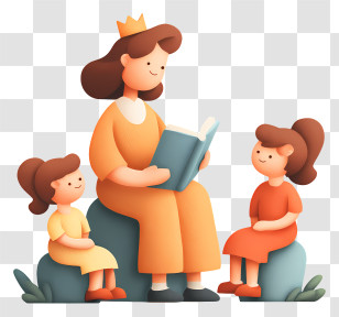 Teacher Reading To Children - Storytime Mom With Kids Transparent PNG