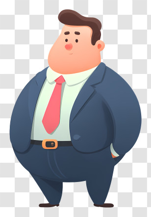 Fat Businessman - Businessman Standing In Suit Transparent PNG