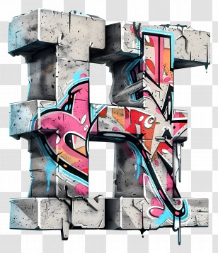 Letter H - Graffiti Letter H Art Transparent PNG