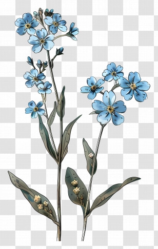Blue Flowers - Beautiful Blue Flowers In Bloom Transparent PNG