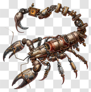 Steampunk - Mechanical Scorpion With Steampunk Design Transparent PNG