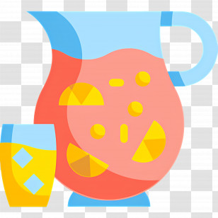 Sangria - Juice Pitcher And Glass Illustration Transparent PNG