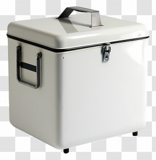 Cooler - White Metal Storage Box With Handle Transparent PNG
