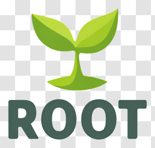 Root Logo - ROOT Green Sprout Logo Transparent PNG