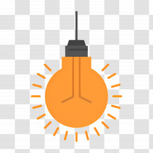 Hanging Lamp - Glowing Light Bulb Transparent PNG