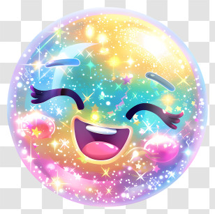 Sparkle - Sparkling Happy Face Emoji Transparent PNG