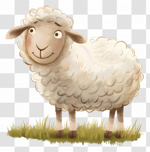 Sheep - Cute Cartoon Sheep Illustration Transparent PNG