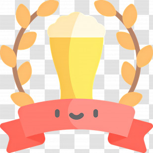 Oktoberfest - Beer Glass With Laurel Wreath Icon Transparent PNG