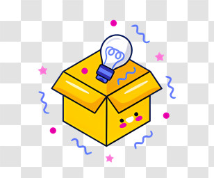 Icon - Creative Idea Light Bulb In Box Transparent PNG