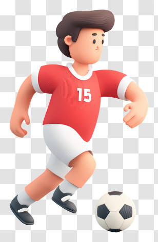 Soccer Player And Football - Soccer Player In Action Transparent PNG