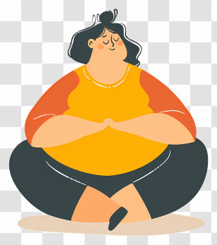 Fat Woman - Woman Meditating In A Calm Pose Transparent PNG