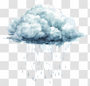 Rain Cloud - Rain Cloud With Falling Drops Transparent PNG