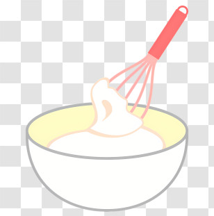 Icon - Bowl With Cream And Whisk Illustration Transparent PNG