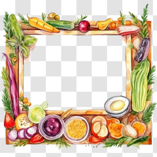 World Food Day
 - Watercolor Vegetable Frame Illustration Transparent PNG