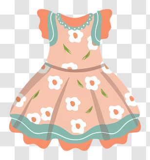 Cartoon - Stylish Floral Dress Fashion Illustration Transparent PNG