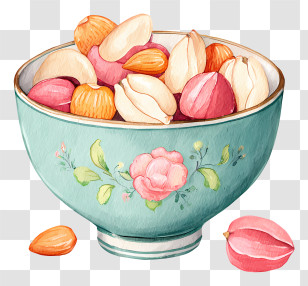 Granola In Bowl - Bowl Of Mixed Nuts Illustration Transparent PNG