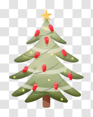Christmas Tree - Decorated Christmas Tree With Ornaments Transparent PNG
