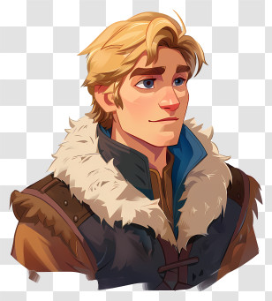 Prince Kristoff - Blonde Man With Fur Collar Transparent PNG