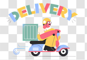 Scooter Delivery - Delivery Person On Scooter Transparent PNG