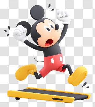 Mickey Mouse Running On Treadmill - Mouse Running On Treadmill Transparent PNG
