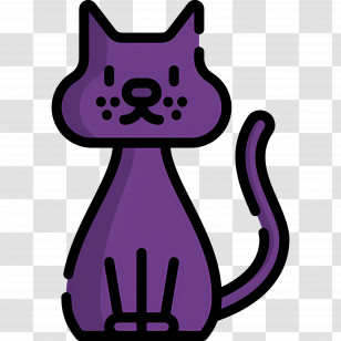 Halloween Cat - Purple Cat Cartoon Transparent PNG