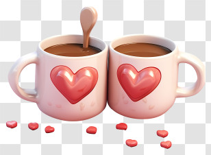 Coffee Cup - Heart-Themed Coffee Mugs For Romance Transparent PNG